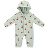 MilkBarn - Fox and Dragonfly Reversible Waffle Knit/Quilted Hooded Jumpsuit