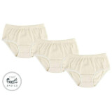 Basics Organic Cotton Girls Briefs Underwear White (3 Pack)