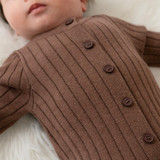 Knit Bamboo Romper - Walnut