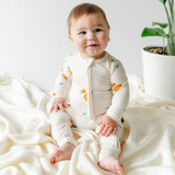 Footless Sleeper with Fold-Over Cuffs - Clementines
