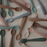 Mushie Silicone Feeding Spoons 2 Pack - Dried Thyme/Natural Mushie Silicone Feeding Spoons 2 Pack - Dried Thyme/Natural