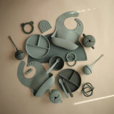 Mushie Divided Silicone Suction Plate - Cambridge Blue Mushie Divided Silicone Suction Plate - Cambridge Blue