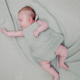 Angel Dear Pocket Sunsuit Solid Muslin -Desert Green