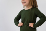 Ribbed Bamboo Long Sleeve PJ Set - Forest Green