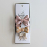Honeycomb Cork Bow Clip Set - Darla, Rylie, Nora