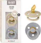 BIBS Pacifiers Anatomical Colour Latex 2 Pack Vanilla / Cloud BIBS Pacifiers Anatomical Colour Latex 2 Pack Vanilla / Cloud
