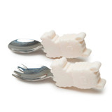 Loulou Lollipop Learning Utensils Set Cream Llama
