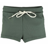 Current Tyed Ribbed Dark Green Swim Trunks