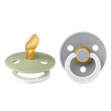 BIBS Pacifiers Anatomical Colour Latex 2 Pack - Sage/Cloud Glow BIBS Pacifiers Anatomical Colour Latex 2 Pack - Sage/Cloud Glow