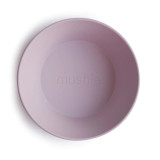 Mushie Round Dinnerware Bowls Set Of 2 - Soft Lilac  Mushie Round Dinnerware Bowls Set Of 2 - Soft Lilac