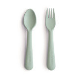 Mushie Dinnerware Fork And Spoon Set - Sage Mushie Dinnerware Fork And Spoon Set - Sage