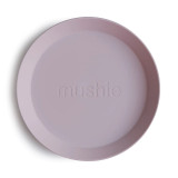 Mushie Round Dinnerware Plates Set Of 2 - Soft Lilac Mushie Round Dinnerware Plates Set Of 2 - Soft Lilac