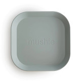 Mushie Square Dinnerware Plate Set Of 2 - Sage Mushie Square Dinnerware Plate Set Of 2 - Sage