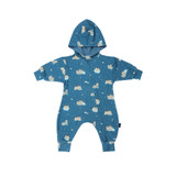 Baggy Hoodie Zipper Jumpsuit - Penguins (Night Sky)