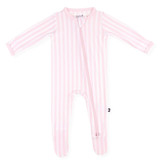 Kyte Baby Zippered Footie - Small Sakura Stripe