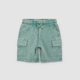 Miles the Label Green Acid Wash Cargo Shorts