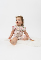 Ruffled Sleeves Shortall Romper - Floral Bliss