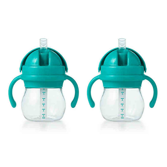 Oxo Tot 2pk Transitions Straw Cup with Handles 6oz - Teal