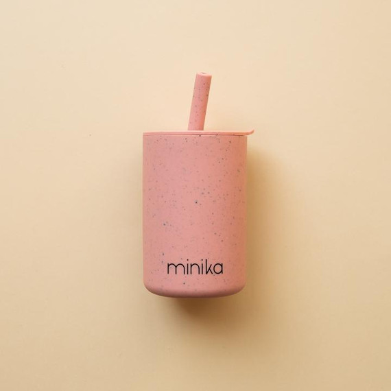 Minika Straw Silicone Cup with Lid - Sorbet