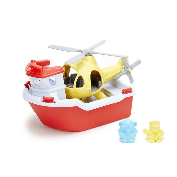 Green Toys Rescue Boat & Helicopter