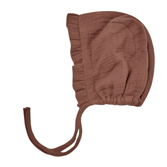 Quincy Mae Woven Ruffle Bonnet - Pecan