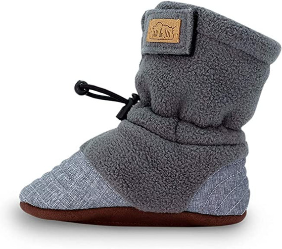 Jan And Jul Stay-Put Cozy Booties- Heather Grey