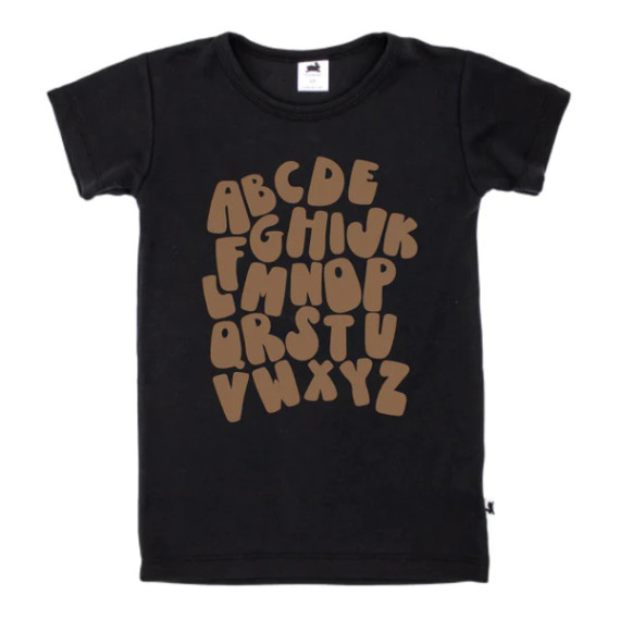 Little & Lively 'ABCS' Slim-Fit T-Shirt - Black