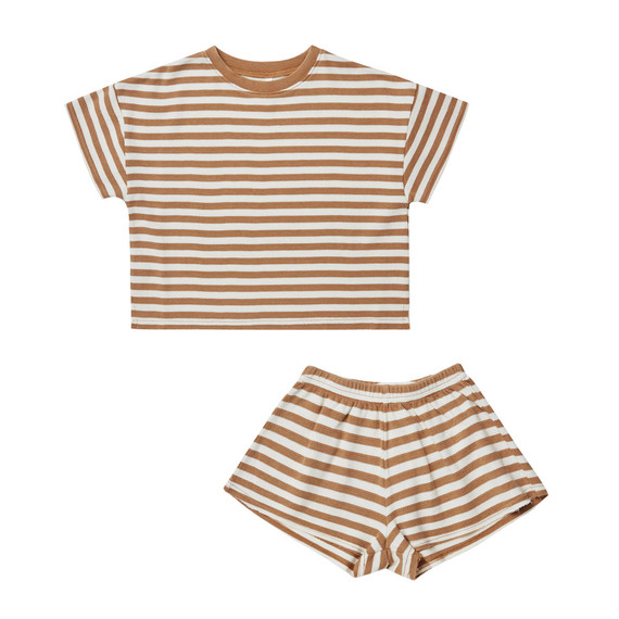 Rylee & Cru Summer Waffle Set - Camel Stripe