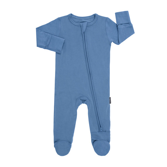 Footed Zipper Sleeper - Marine Blue