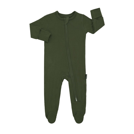 Footed Zipper Sleeper - Forest Green