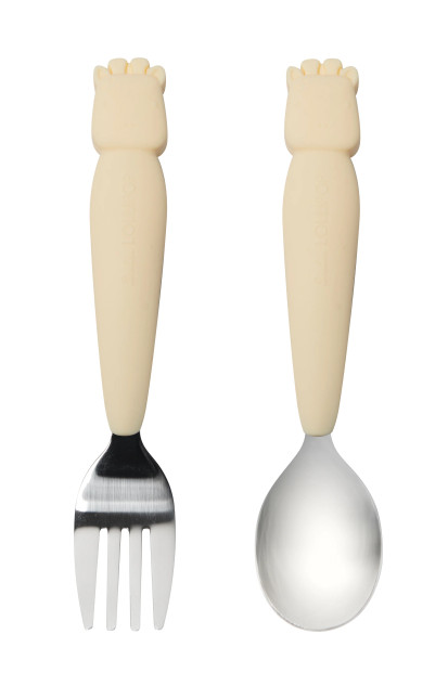 Loulou Lollipop Born To Be Wild Kids Spoon And Fork Set - Giraffe