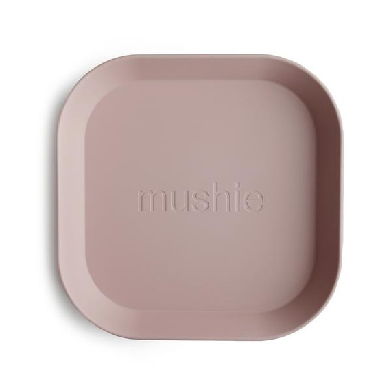 Mushie Square Dinnerware Plates Set Of 2 - Blush