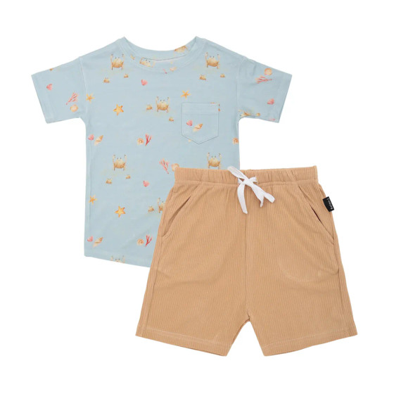 Belan.J Bundle - Blue Seaside Tee + Shorts Amber