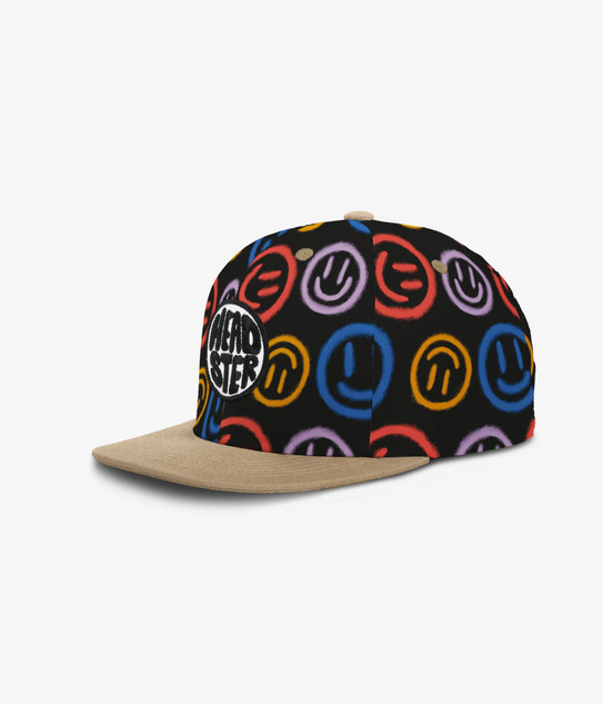 Headster Happy Face Snapback - Black