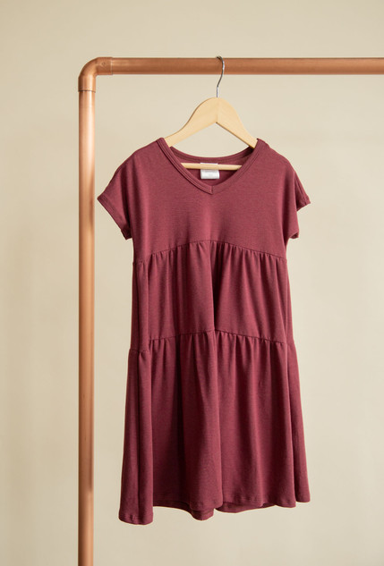 Jax & Lennon Double Ruffle Dress - Ruby