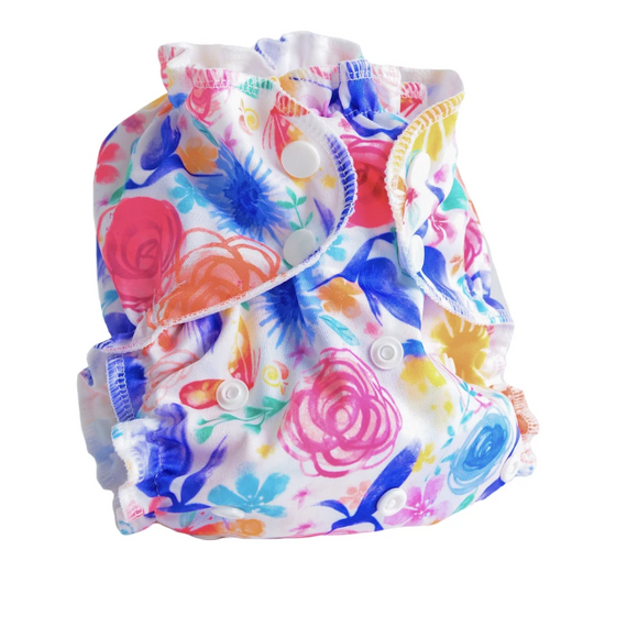 Apple Cheeks All In One Cloth Diaper One Size- Petal Faster