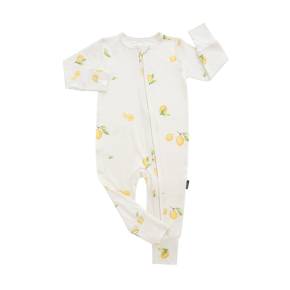 Footless Sleeper with Fold-Over Cuffs - Lemons