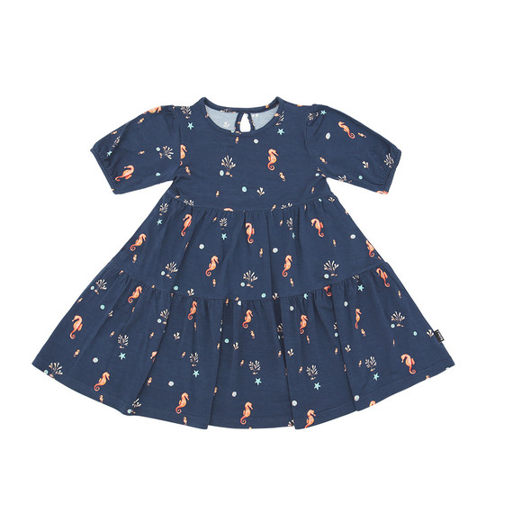 Short Sleeve Tiered Dress - Seas the Night