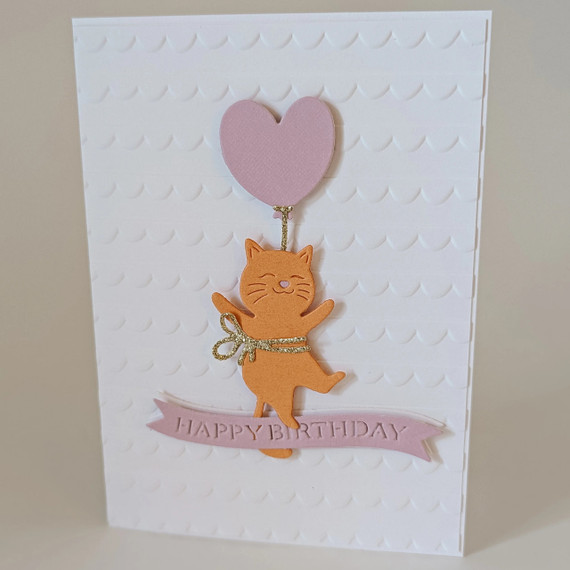 Lovely Paper Design Kitty Balloon Wishes Card