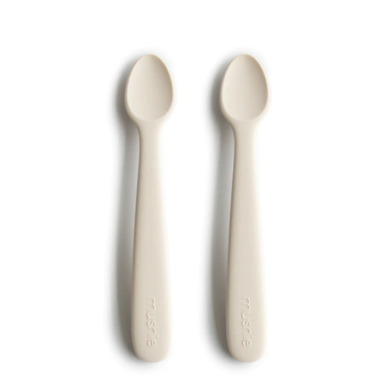 Mushie Silicone Feeding Spoons 2 Pack - Ivory Mushie Silicone Feeding Spoons 2 Pack - Ivory