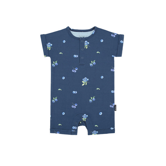 Short Sleeve Shortall Romper - Blueberries