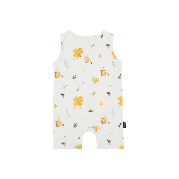 Sleeveless Shortall Romper - Honey Bee
