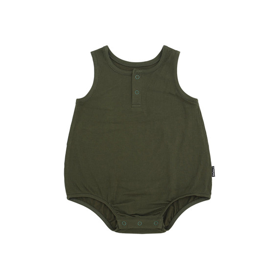 Ribbed Bamboo Sleeveless Bubble - Forest Green