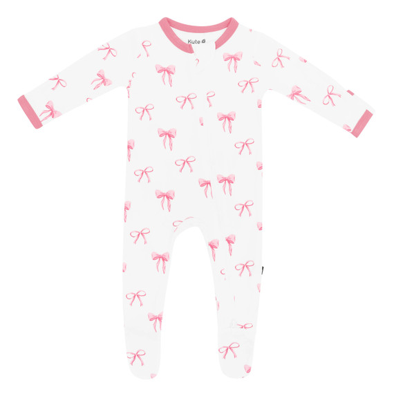 Kyte Baby Zippered Footie - Bow Kyte Baby Zippered Footie - Bow