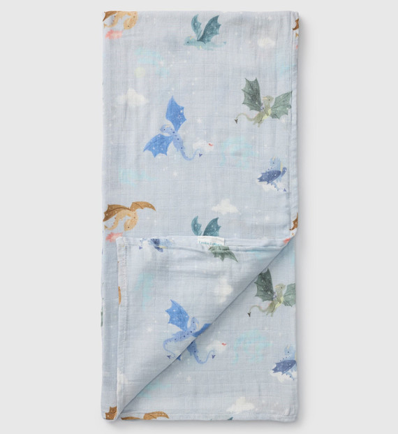 Loulou Lollipop Muslin Swaddle - Magical Dragons