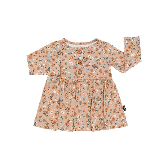 Long Sleeve Baby Peplum Dress - Amber Garden