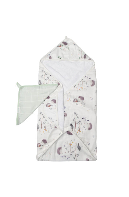 Loulou Lollipop Hooded Towel Set - Hedgehogs