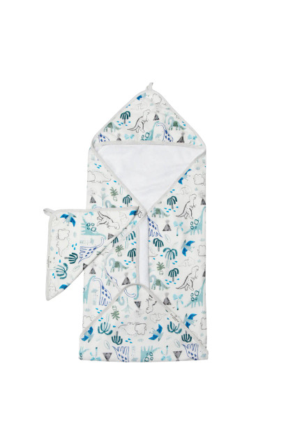 Loulou Lollipop Hooded Towel Set - Dinosaurs