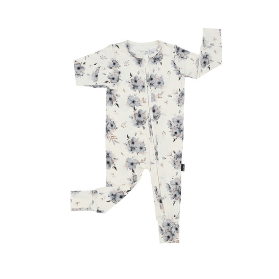 Footless Zipper Sleeper - Frosty Floral