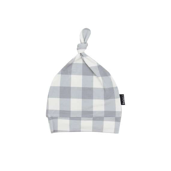 Knotted Hat - Denim Plaid